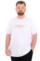 Büyük Beden Erkek T-Shirt Bisiklet Yaka ORIGINALS U25038 Beyaz