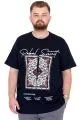 Büyük Beden Erkek T-Shirt Bisiklet Yaka REBEL U25039 Lacivert
