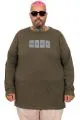 Plus Size Mens Long Sleeve Tshirt u25105 KHAKI