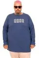 Plus Size Mens Long Sleeve Tshirt u25105 INDIGO
