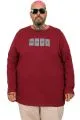 Plus Size Mens Long Sleeve Tshirt u25105 BURGUNDY