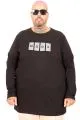 Plus Size Mens Long Sleeve Tshirt u25105 BLACK