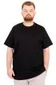 Büyük Beden Erkek T-Shirt Bisiklet Yaka Basic U25162 Siyah