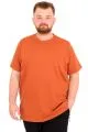 Büyük Beden Erkek T-Shirt Bisiklet Yaka Basic U25162 Tarçın