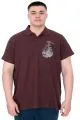 Büyük Beden Erkek T-Shirt Polo Sail Boat U25302 Mürdüm