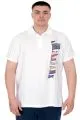 Büyük Beden Erkek T-Shirt Polo Flag U25304 Beyaz
