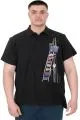 Büyük Beden Erkek T-Shirt Polo Flag U25304 Siyah