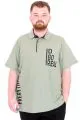 Büyük Beden Erkek T-Shirt Polo Yaka REAL U25309 Çağla