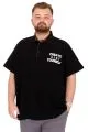 Büyük Beden Erkek T-Shirt Polo Yaka YOURSELF U25310 Siyah