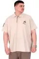 Büyük Beden Erkek T-Shirt Polo Yaka Nakış Detaylı U25311 Bej