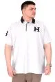 Büyük Beden Erkek T-Shirt Polo Yaka H BROUDED U25312 Gri Melanj
