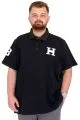 Plus Size Men's T-Shirt Polo Collar H BROUDED U25312 Navy