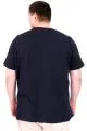 Büyük Beden Erkek T-Shirt Parçalı U25501 Lacivert