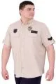 Big Size Mens Gabardine Shirt Beige U25601B