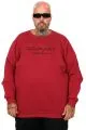 Büyük Beden Erkek Bisiklet Yaka Sweatshirt TOUCH WITH INTENT U25804 Bordo