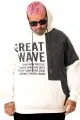 Erkek Sweatshirt Kapsonlu Great Wave  U25805