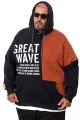 Erkek Sweatshirt Kapsonlu Great Wave  U25805