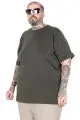 Büyük Beden Erkek Tshirt Bisiklet Yaka Basic 20031 Haki [product_color]