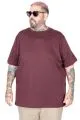 Büyük Beden Erkek Tshirt Bisiklet Yaka Basic 20031 Mürdüm [product_color]
