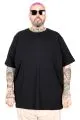 Büyük Beden Likralı T-shirt Bisiklet Yaka 20149 Siyah [product_color]