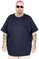 Büyük Beden Kalın Basic T-Shirt 25162 Lacivert